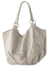Dorothy Perkins Gold/white spot beach bag