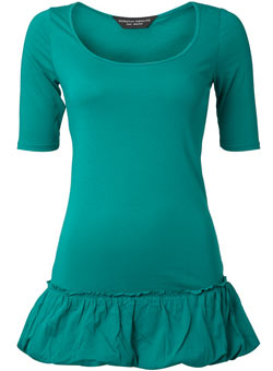 Dorothy Perkins Green bubble hem top