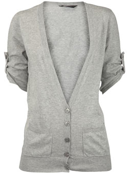 Grey 3/4 sleeve cardigan