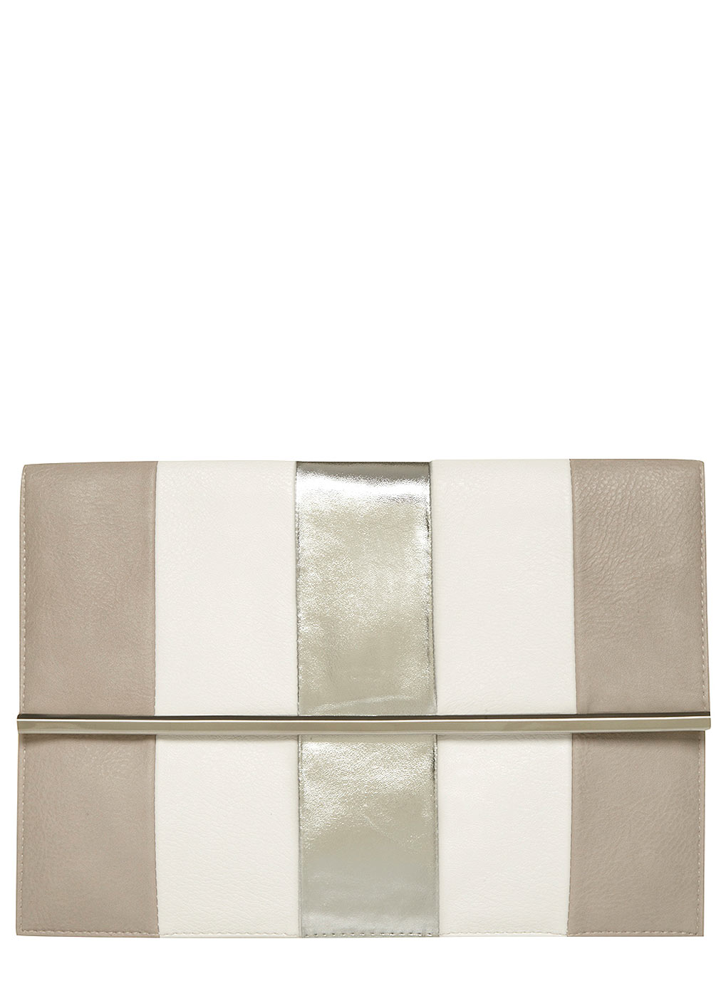 Dorothy Perkins Grey and white stripe clutch 18344431