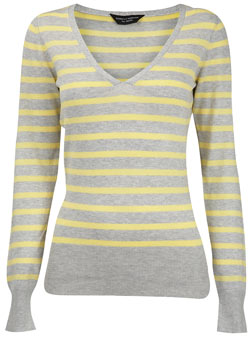 Grey and yellow stripe jumper