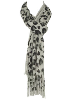 Dorothy Perkins Grey animal brushed scarf