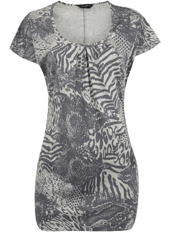Dorothy Perkins Grey animal long sleeve top