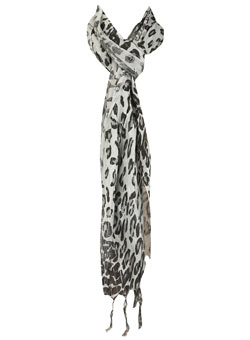 Dorothy Perkins Grey animal sparkle scarf