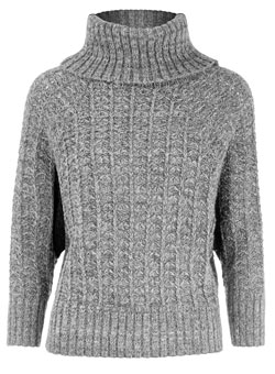 Dorothy Perkins Grey batwing roll neck jumper