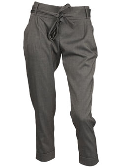 Dorothy Perkins Grey belted peg leg trousers