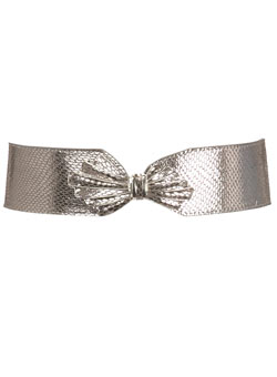 Dorothy Perkins Grey bow elastic waist belt