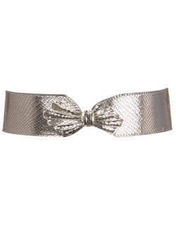 Dorothy Perkins Grey bow elastic waist belt