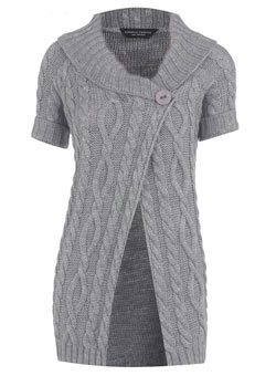 Dorothy Perkins Grey cable gilet