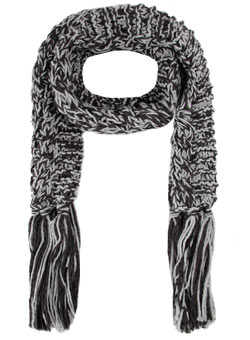 Dorothy Perkins Grey cable tweed scarf
