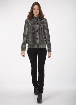 Grey check bomber jacket