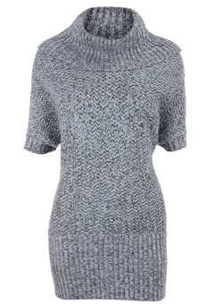 Grey cowl neck tabard