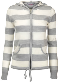 Dorothy Perkins Grey/cream drawstring hoody