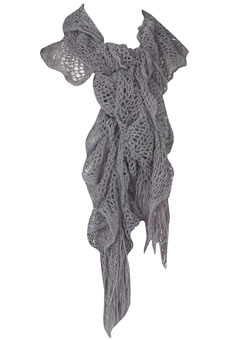 Dorothy Perkins Grey crochet ruched scarf