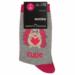 Dorothy Perkins Grey cutie hedgehog socks