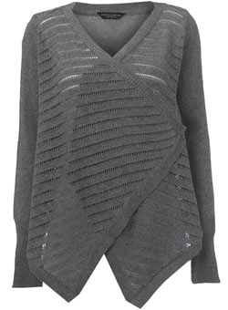 Dorothy Perkins Grey drape front top