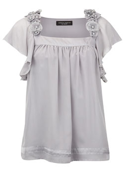 Dorothy Perkins Grey flower gem top