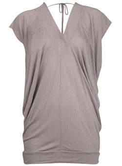 Grey kimono diamond v top