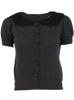 Dorothy Perkins Grey lace collar cardigan