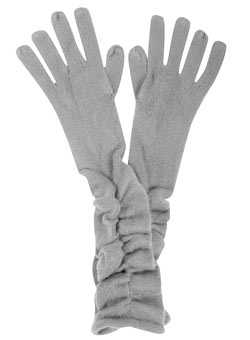 Dorothy Perkins Grey long ruched gloves