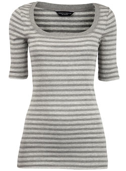 Dorothy Perkins Grey lurex stripe square top