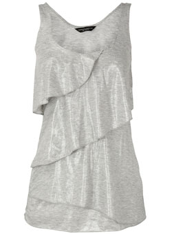 Dorothy Perkins Grey lurex tier cami