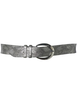 Dorothy Perkins Grey metallic snake jean belt