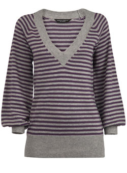 Grey/purple stripe jumper