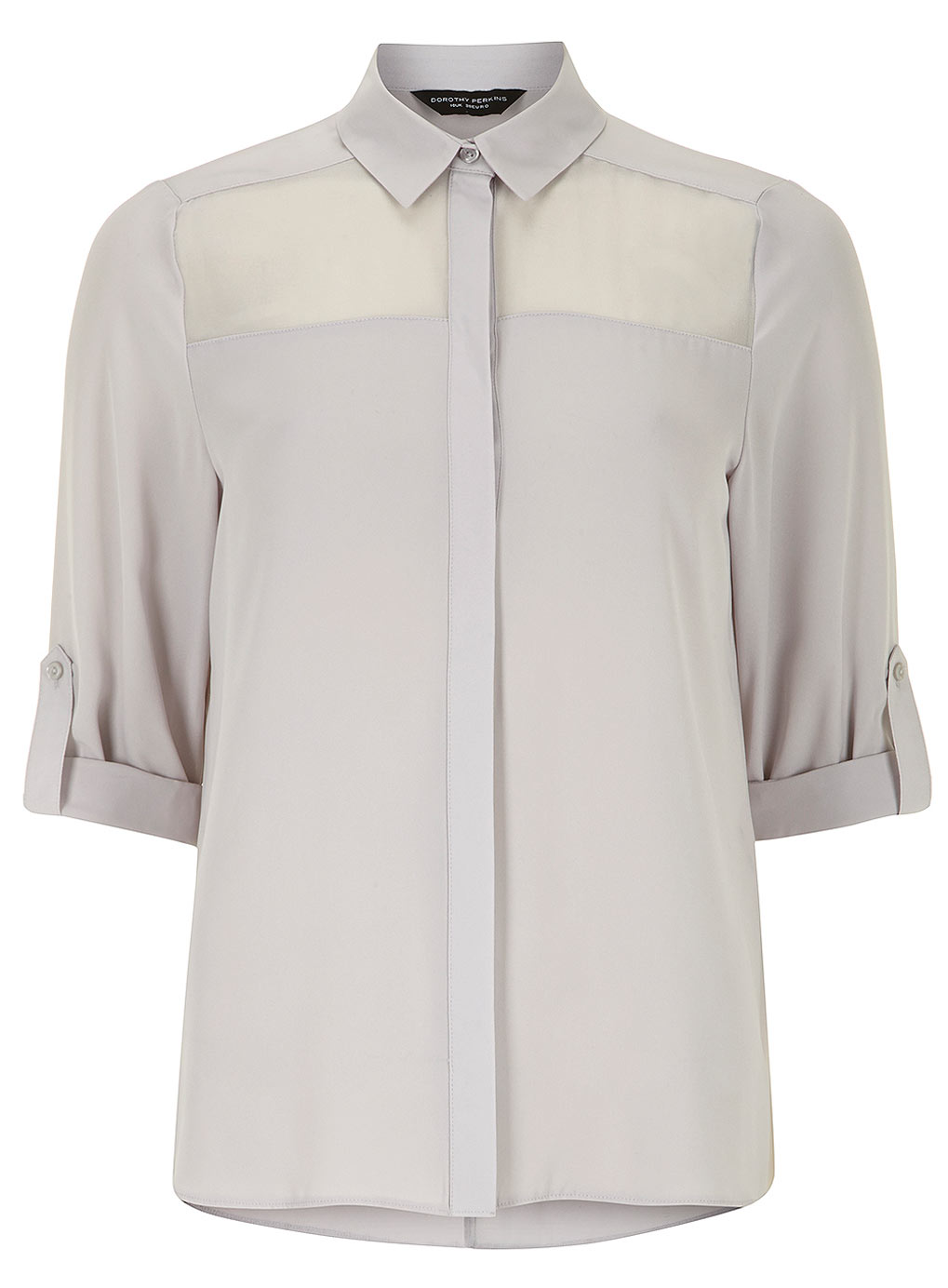 Dorothy Perkins Grey sheer insert blouse 05414762