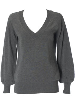 Dorothy Perkins Grey slouchy v-neck jumper