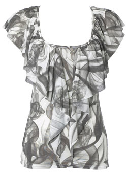 Dorothy Perkins Grey smoke print top