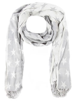 Dorothy Perkins Grey star jacquard scarf