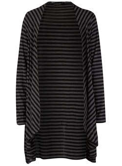 Dorothy Perkins Grey stripe drape jersey cardigan