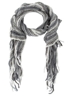 Dorothy Perkins Grey stripe ruched scarf