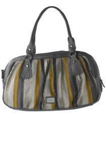 Dorothy Perkins Grey stripe weave shoulder bag