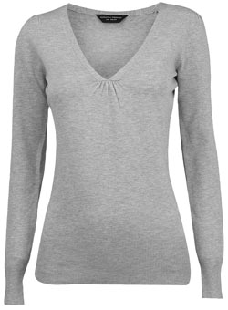 Dorothy Perkins Grey v-neck jumper