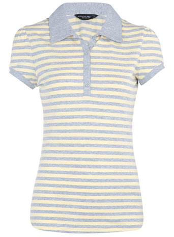 Dorothy Perkins Grey/yellow polo t-shirt