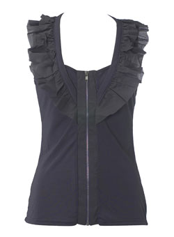 Dorothy Perkins Grey zip frill top