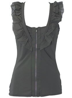 Dorothy Perkins Grey zip frill vest