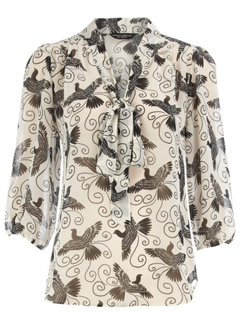 Dorothy Perkins Ivory bird pussybow blouse DP05279224