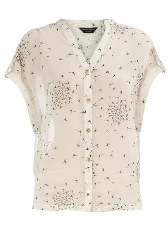 Dorothy Perkins Ivory bird tuck side blouse DP05276183