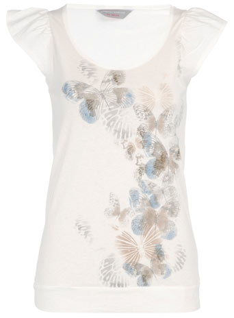 Dorothy Perkins Ivory butterfly t-shirt