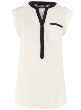 Dorothy Perkins Ivory contrast placket blouse DP05308082