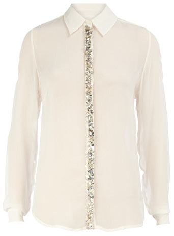 Ivory embellished blouse DP05231382