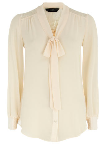 Ivory lace pussybow blouse DP05313782