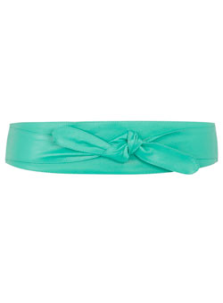 Jade leather elastic back sash belt