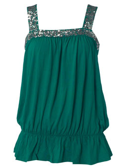 Jade sequin bow back top