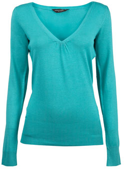 Dorothy Perkins Jade viscose v-neck jumper