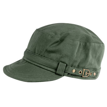 Khaki buckle military cap