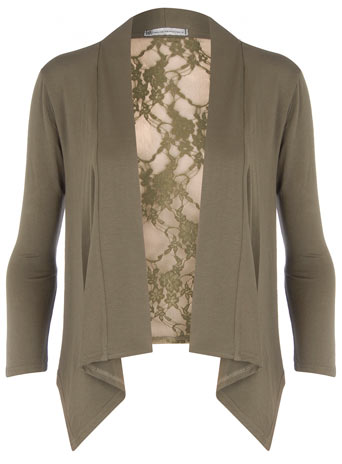 Dorothy Perkins Khaki lace back cardigan
